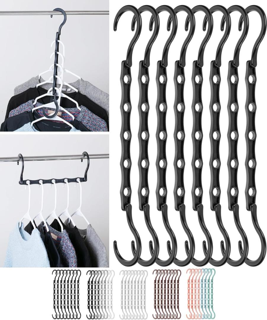 Mr. Pen- Space Saving Hangers, Black, 8 Pack, Clothes Organizers, Shirt Hangers, Magic Closet Space Savers