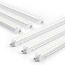 Ensenior 6 Pack 4 FT Led Shop Lights, 6000K Clear White, 5000LM Super Bright, 36W Equivalency 468W, Commercial Bay Lighting, U-Shaped Linkable Shop Lights Plug in for Garage, Workshop, FCC Certified