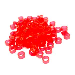 200pcs Dental Color Code Rings, 6mm Silicone Non-Toxic Orthodontic Rings Accessory, Autoclavable Instrument Identification System for Dental Clinics (Red, S)