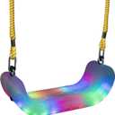 Firefly LED Light Up Swing Seat with Adjustable Rope and Chain. 24 Lights Illuminate in Day or Night. Outdoor/Indoor Use. 150lb User Capacity. 15" W x 6" Deep x 5" H, by XDP Recreation a USA Company