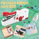 Handheld Sewing Machine, Mini Pet Clothes Sewing, Portable Hand Sewing Machine for Beginners, Home & Travel Quick Repairs Electric Hand Held Sewing Device for Fabric Clothing Kids Cloth Pet Clothes