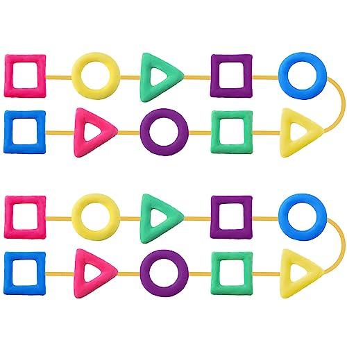 Woanger Shapes Walking Rope for Preschool Walking Rings for Toddlers 100th Day of School 10 Colorful Handle Leash for Toddler Class Line Rope 165'' Keep Children Calm Line Classroom Supplies(Cotton)