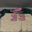 RoseSeek Women's Retro Jersey Shirts Number Graphic Short Sleeve Crop Tops Crewneck Tight T Shirt Streetwear