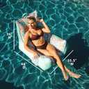 Big Joe Captain's Float No Inflation Needed Pool Lounger, Sweet Shells Peach Double Sided Mesh, Quick Draining Fabric, 3 feet