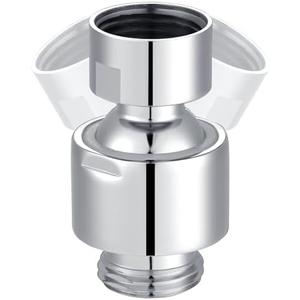 Hibbent All Metal Shower Head Swivel Ball Joint Adapter, Solid Brass Adjustable Shower Arm Connector, Showerhead Extension, Universal Showering Component, Polished Chrome
