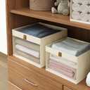 COYACOOL Linen Closet Organizers and Storage, Closet Storage Bins Basket Organizer, Foldable Organization Baskets with Mesh Window for Clothes Towels and Toys, 11" x 11" x 11", Beige, 2 pack