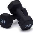 Amazon Basics Neoprene Dumbbell Hand Weights for Exercise and Muscle Toning, 12 Pound, Pair 