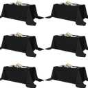 sancua Black Tablecloths for 6 Foot Rectangle Tables, 8 Pack 90x132 Inch Rectangular  Washable Polyester Fabric Table Cloth, Reusable Table Covers for Wedding Party, Birthday, Banquet Reception