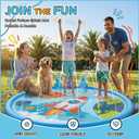 Peradix 3-in-1 Splash Pad for Kids, 67" Sprinkler Play Mat with 6 Rings – Toddler Summer Toys for Boys Girls & Family, Baby Splash Pad for Outside Backyard Garden Lawn Water Game