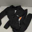 ABOCIW Womens Zipper Long Long Sleeve Workout Jumpsuit Contouring Seams Backless Bodysuit Yoga Rompers Catsuit (8-10, Black)