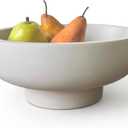 OAKOA Concrete Fruit Bowl for Kitchen Counter - Large Decorative Bowls for Home Decor - Modern Key Bowl for Entryway Table - Pedestal Bowl for Keys (Gray)