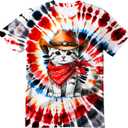 Kids Tie Dye Shirt Size 6-18 Children Hippies Senior Short Sleeve Tees Tie-Dye T Shirt for Boys Girls