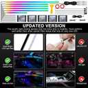 Dreamcolor Acrylic Interior Car LED Strip Light with Wireless APP, RGB 14 in 1 with 175 inches 593 Neon Car Ambient Lighting Kits, Dynamic Chasing Music Sync LEDs Fiber Optic Strip Lights for Car