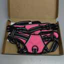 PHOEPET Reflective Dog Harness Large Breed Adjustable No Pull Vest with Handle 2 Metal Rings 3 Buckles [Easy to Put on & Take Off](L, Pink)