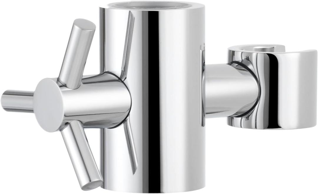 Tecmolog Brass Handheld Shower Bracket Adjustable Shower Head Holder for Slide Bar 25mm O.D, Chrome, ST38A