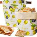 Reusable Beeswax Bread Bags for Homemade Sourdough, Natural Sourdough Bread Storage Bags, Leather Seal, Waxed Bread Bag to Keep Fresh, Bakery Essentials (1 Pack)