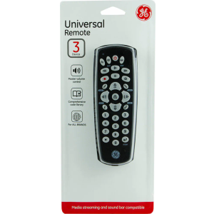 GE 3 Device Universal Remote Control - Black
