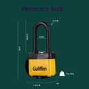 Guliffen Weatherproof Laminated Steel Padlock with Same Key, Outdoor Padlock with Long Shackle for Gate, Fence, Shed,Garage, 6 Pack