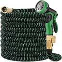 100 ft Expandable Garden Hose - Superior Strength 3750D - 3 -Layer Latex Core - Expanding Water hoses - Extra Strong Brass Connectors/Storage Bag