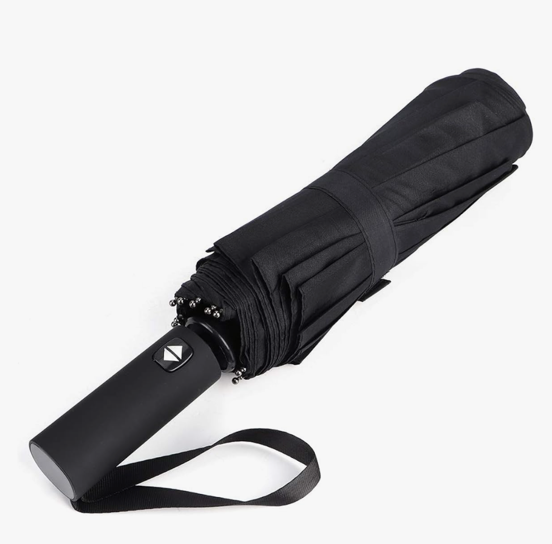 Rain-Mate Windproof Compact Umbrellas for Rain - Strong Reinforced Fiberglass Rib Design & Auto Open & Close - Portable Folding Travel Umbrella - Lightweight & Packable for Women & Men, Easy Collapse