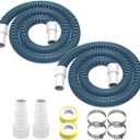 1.5" 6ft Heavy Duty Above Ground Pool Hose Replacement Kit Compatible with Intex Pool Filter Pumps, Includes 2 Durable 6 Foot Hoses, 2 Connection Adapters, 4 Clamps, 2 Tapes