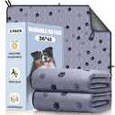 Fostanfly Washable Pee Pads for Dogs, 2 Pack Large 36"x41" Ultra-Absorbent and Leak-Proof Non-Slip Reusable Potty Training Pads for Dogs, Cats, Puppy, Potty Training of Add 8 Lanyards (Gray)