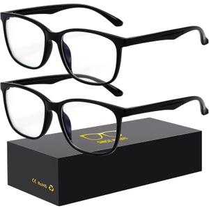 Oilway Blue-Light Blocking Glasses Computer Reading/Gaming/TV/Phones Glasses Fashion Anti Eyestrain Glasses for Women Men（A3 2 * Black）