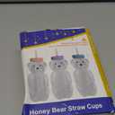 Honey Bear Straw Cups, Juice Bear Bottle Drinking Cup Long Straws with 4 Flexible Straws & Cleaning Tools, 8-Ounce Therapy Sippy Bottles for Speech and Feeding Training, Food-Grade & BPA Free 2 Pack