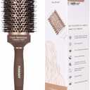 FIXBODY Hair Brush, Round Brush for Blow Drying, Curling, Styling, Nano Thermal Ceramic & Ionic Tech, Boar Bristle, 3.3 inch, 2 inch Barrel, for Women, Volume & Shine, Brown, Hair Brush for Thick Hair