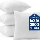 MIULEE Pillows Inserts, Pack of 4 16x16 Inch 100% Virgin Microfiber Filling Throw Pillows for Bed Couch Sofa