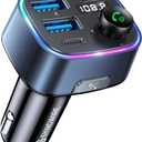Syncwire Bluetooth 5.3 FM Transmitter Car Adapter 48W(PD 36W & 12W) [Light Switch] [Hi-Fi Deep Bass] [Fast Charging] Wireless Radio Music Adapter LED Display Hands-Free Calling Support USB Drive