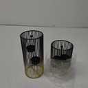 Juvale Set of 2 Black and Gold Geometric Candle Holders for Modern Table Decor (2 Sizes) - Black and Gold Candle Holder Set for Table Centerpieces