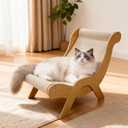 Extra Large Cat Scratcher Lounge & Bed,Curved Sisal Scratching Pad for Indoor Cats,Durable Furniture-Grade Lounge Combo,Tight Weave Material with Less Shedding