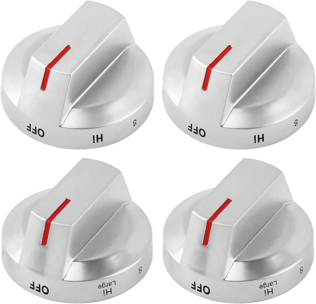 4PCS DG94-03500A/Z for Sam-Sung Knob Replacement, DG94-03500V DG94-03500W Knobs Compatible with Sam-ung Electric Range NE63T8111SS/AA NE63T8311SS/AA NE63T8751SS/AA