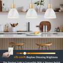 ELYONA 3 Pack White Hammered Pendant Lights for Kitchen Island 7 Small Nordic Solid Wood Hanging Light Fixtures, Modern Metal Pendant Light Fixtures for Bar, Dining Room, Bedroom, Hallway, Office