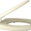 Soft Standard Vinyl Toilet Seat, Bone - 17 Inch Soft Vinyl Cover with Comfort Foam Cushioning - Fits All Standard Size Fixtures - Easy to Install Fantasia by Achim Home Decor