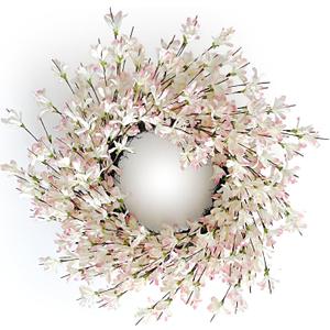 Spring Wreath for Front Door, 24 Inch Spring Forsythiaon Wreath Front Door Pink Forsythiaon Grapevine Wreaths for Festival Celebration Front Door Wall Window Decoration Home Decor