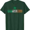 Pittsburgh T-Shirt Ireland Irish Flag Clover St Patricks Day T-Shirt S