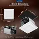 Amico Bathroom Exhaust Fan with Light, 80 CFM, 0.9 Sones, 1000LM, 5CCT, Easy Install, Ceiling Mount Shower Bathroom Fan, Adjustable Household Ventilation Fan, ETL & FCC Certified