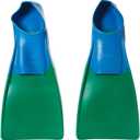 Sporti Adult-Kids Swim Fins for Pool Lap Swimming - Long Floating Fins for Swimming & Snorkeling - Swim Flippers for Training (M 11-12 / W 12-13, GreenBlue)