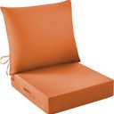 IASEAHK Outdoor Seat Cushion Set, Waterproof & Fade Resistant Patio Chair Cushions, Outdoors Cushion for Patio Furniture, 24 x 24 x 4 Inch, Outdoor Couch Cushions with Handle and Ties, Spice