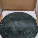 16'' Green Marble Lazy Susan Marble Turntable for Kitchen Dinning, Lazy Susans Organizer for Cabinet, Serving Rotation Spinning Tabletop Organizer Swiveling, Spice Rack Storage(Indian Green)