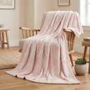 Horaldaily Leaves Flannel Blanket Throw, Pink Leaves Soft Fuzzy Plush Cozy Fleece Blankets for Couch Sofa Bed Lounging, Ideal Gifts for Kids Adults Self, 50x60