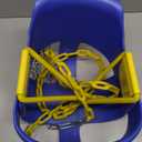 Premium High Back Full Bucket Toddler Swing Seat with Finger Grip, Plastic Coated Chains for Safety and Carabiners for Easy Install - Blue - Squirrel Products
