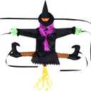 Cabilock Crashed Witch Tree Decoration Props Outdoor Halloween Ornament Hair and Hands Funny Creepy Witch Doll for Porch Party and Festival Decor