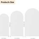 HAINARverS Set of 3 Wedding Arch Cover 6FT,6.6FT,7.2FT Spandex Fitted Stretchy Arch Stand Covers,2 Sided Round Top Chiara Backdrop Cover for Birthday Party Banquet Baby Shower Arch Decoration(White)
