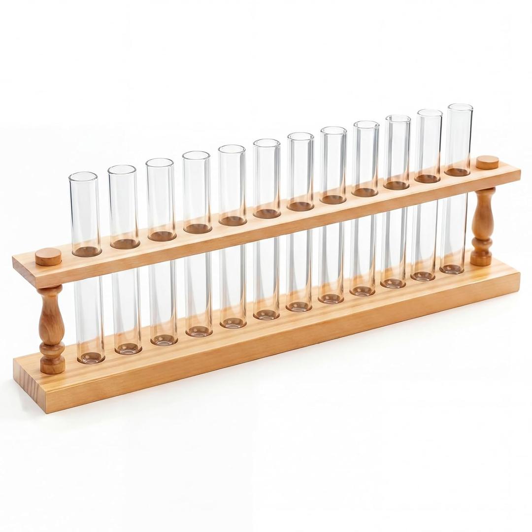 1 Pcs Wooden Test Tube Rack Accommodates 12 Tubes up to 22mm Diameter Laboratory Wood Construction Test Tube Holder