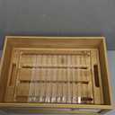 3-in-1 Bread Slicer set for Homemade Bread with Storage Box and Bread Serving Tray for Homemade Bread - Upgrade Bamboo Wooden Bread Slicer Kit - Adjustable Width, Crumb Tray, Cloth Bags