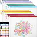 12pcs Mesh Zipper Pouch Bags, Extra Large A3 Puzzle Bag for Organizing, 12 Colors, 12 Packs, Classroom Must Have Storage Bag, File Bags for School, Board Games and Office Supplies