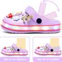 Kids' Boys Girls LED Clogs Cute Garden Shoes Cartoon Slides (1 Little Kid, Furry-purple)
